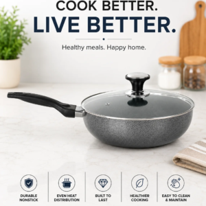 Classic Non Stick Wok with Glass Lid