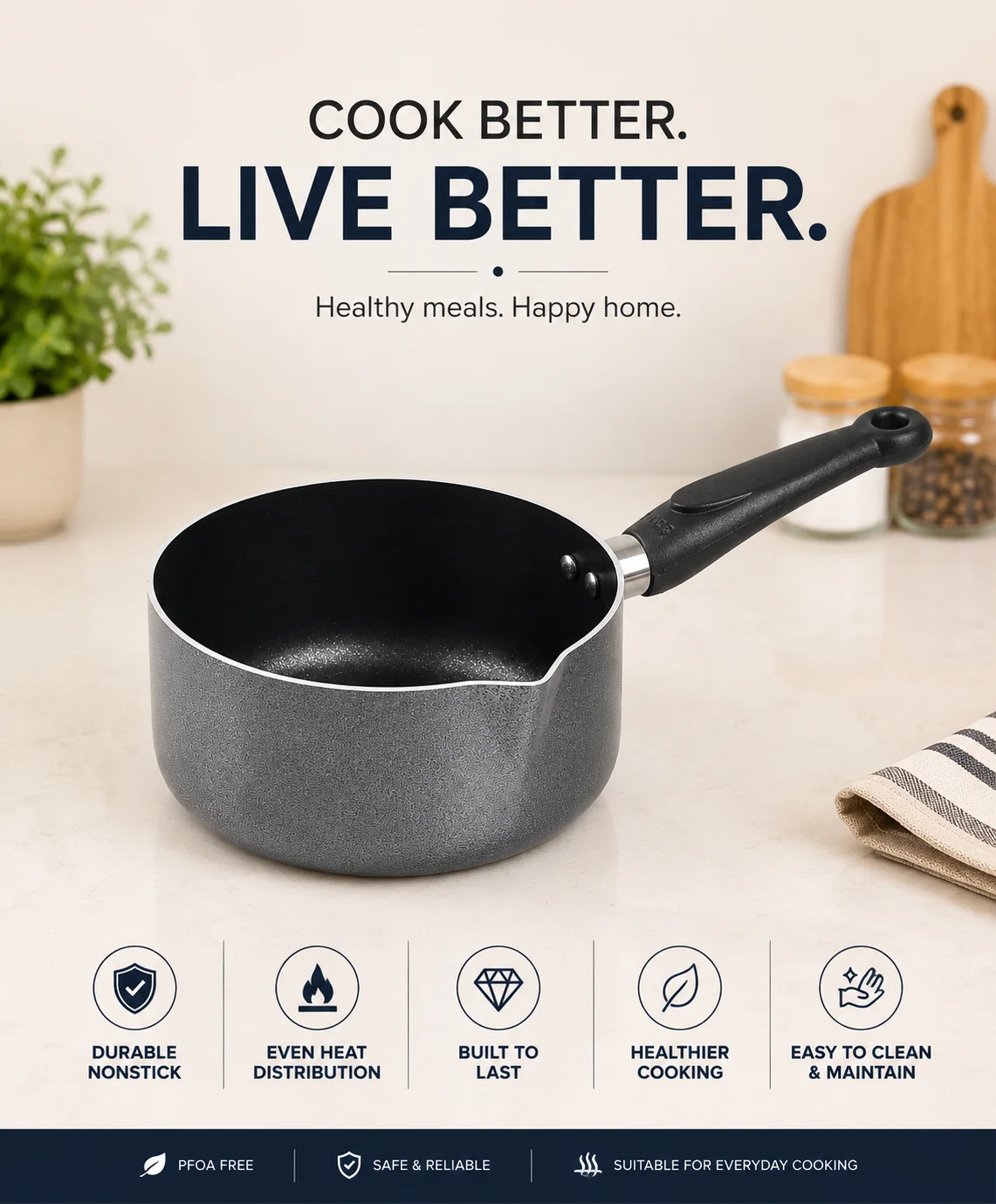 Sonex Classic Non Stick Milk Pan | Premium Milk Pot